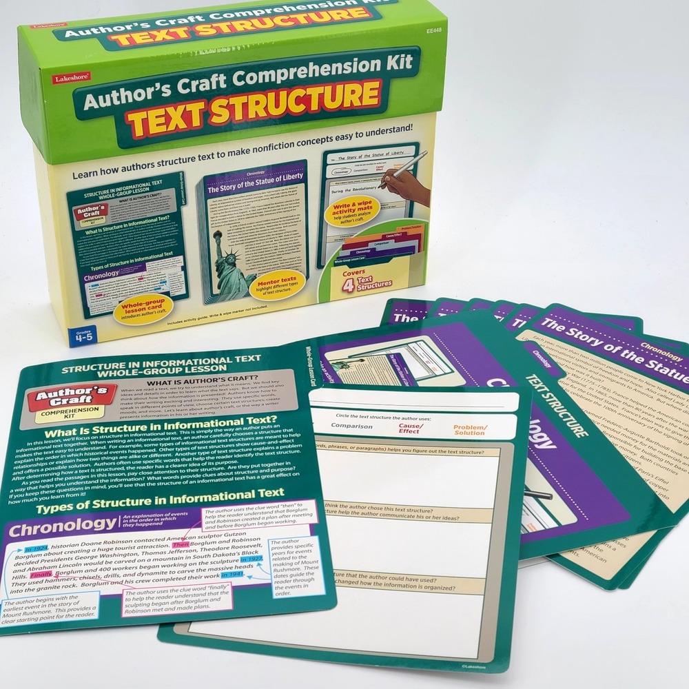 Lakeshore Author's Craft Comprehension Kit Text Structure EE448 Grades 4-5 COMPL